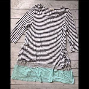 Long sleeve stripe tunic